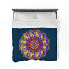 Plush Blanket - Dark Teal Hand Drawn Mandala Art - Medium All Over Prints - Blululi