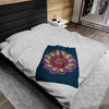 Plush Blanket - Dark Teal Hand Drawn Mandala Art - Medium All Over Prints - Blululi