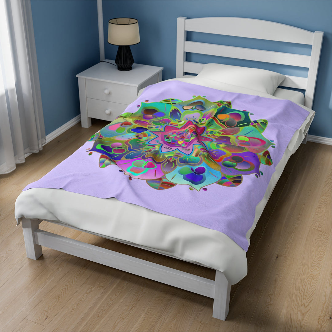 Plush Blanket - Lavender Mandala Design All Over Prints - Blululi