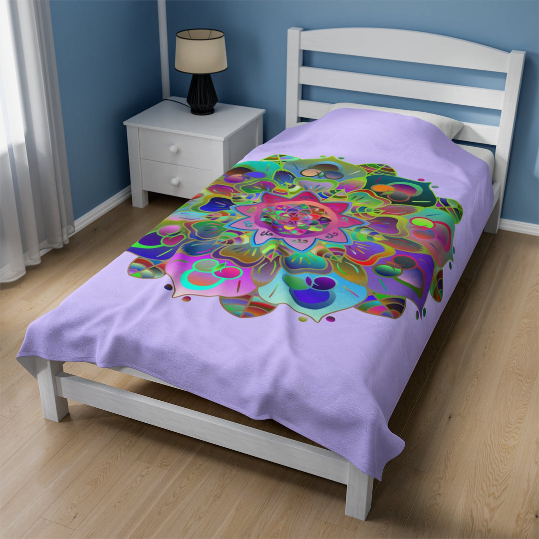 Plush Blanket - Lavender Mandala Design All Over Prints - Blululi