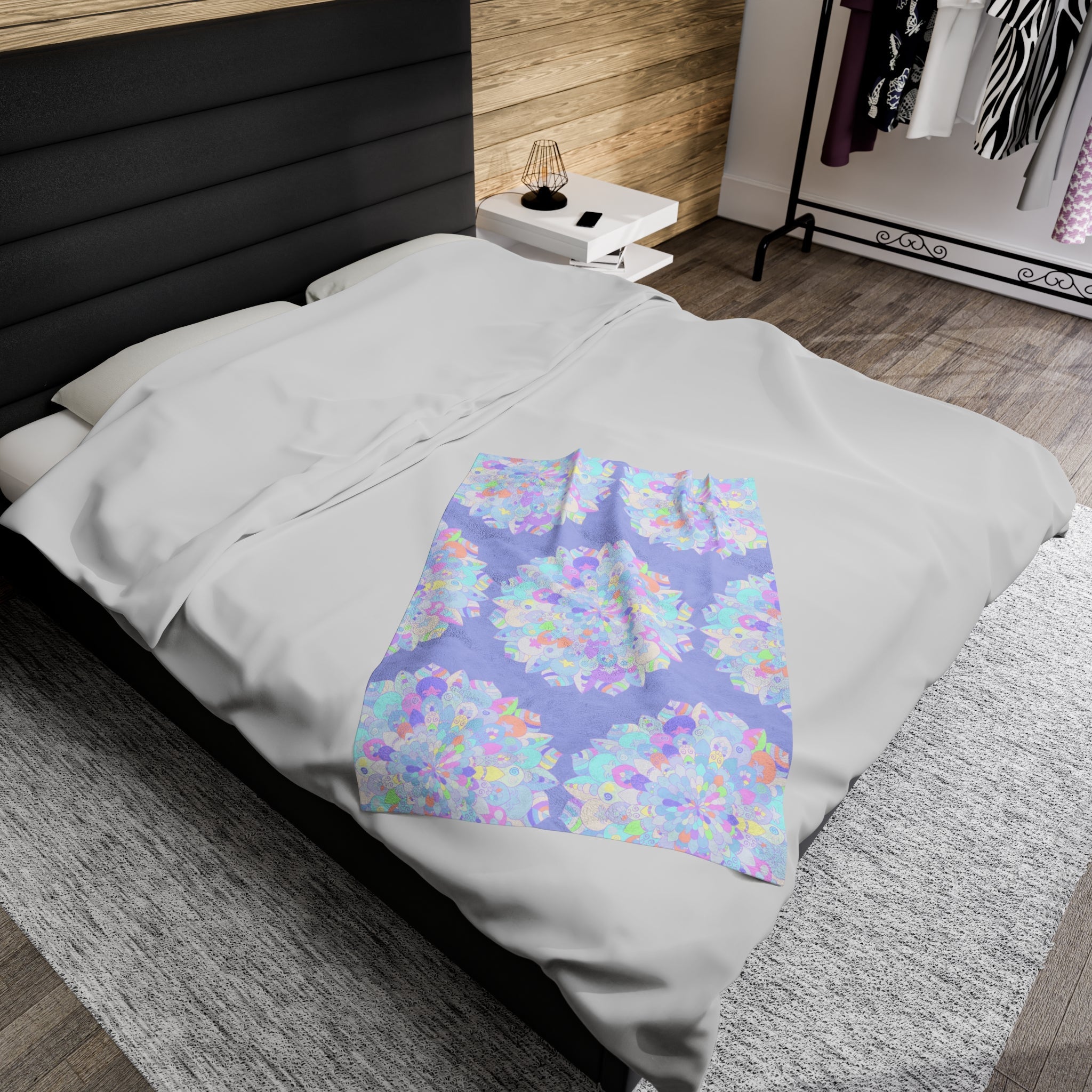 Plush Blanket - Lavender Mandala Design All Over Prints - Blululi