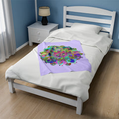 Plush Blanket - Lavender Mandala Design All Over Prints - Blululi