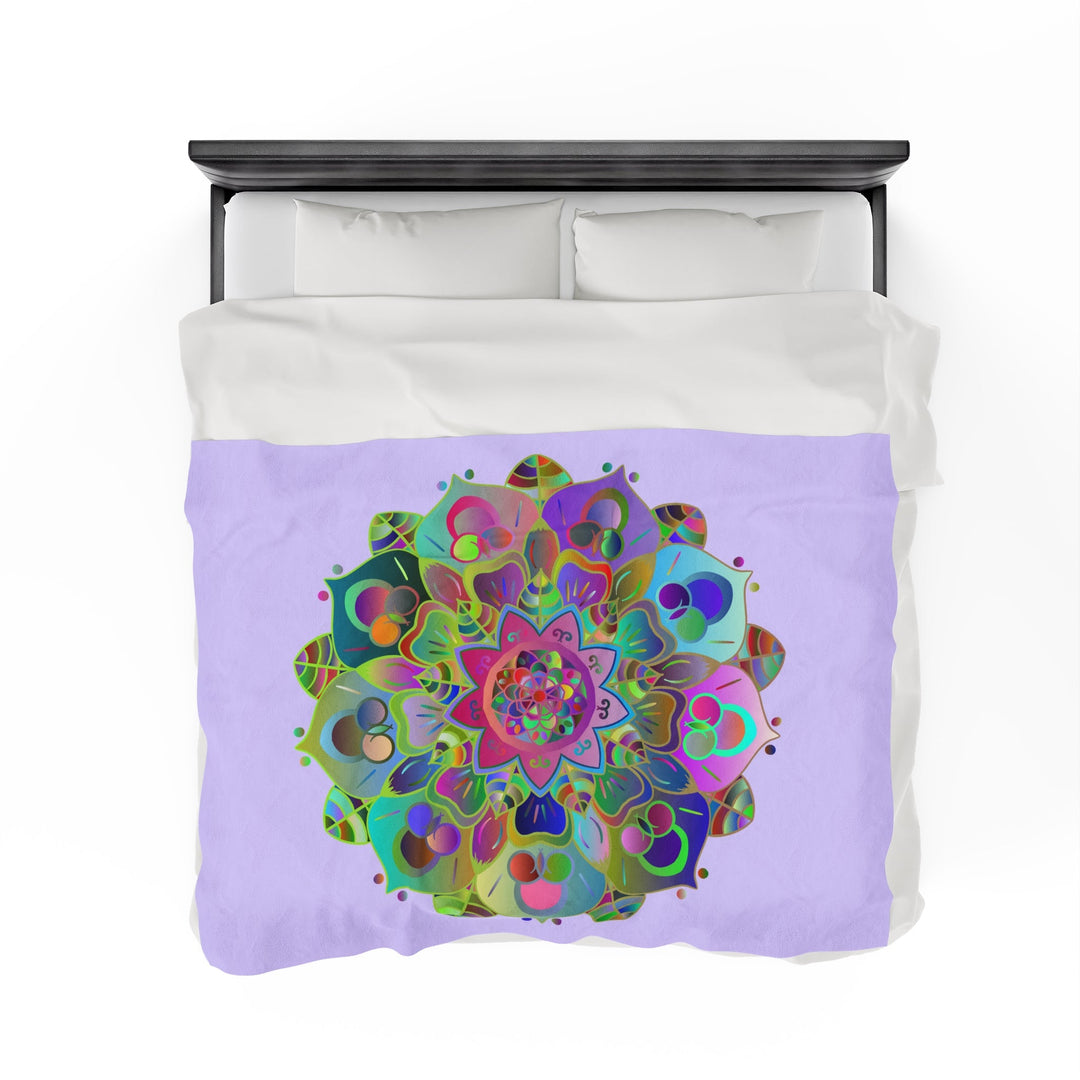 Plush Blanket - Lavender Mandala Design All Over Prints - Blululi