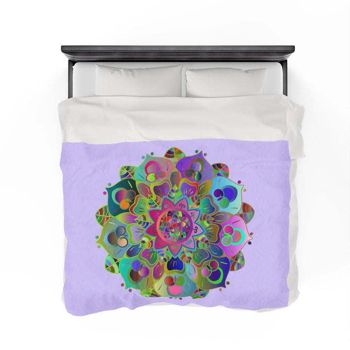 Plush Blanket - Lavender Mandala Design All Over Prints - Blululi