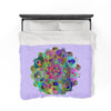 Plush Blanket - Lavender Mandala Design All Over Prints - Blululi