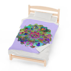 Plush Blanket - Lavender Mandala Design All Over Prints - Blululi