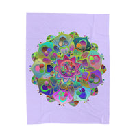 Plush Blanket - Lavender Mandala Design All Over Prints - Blululi