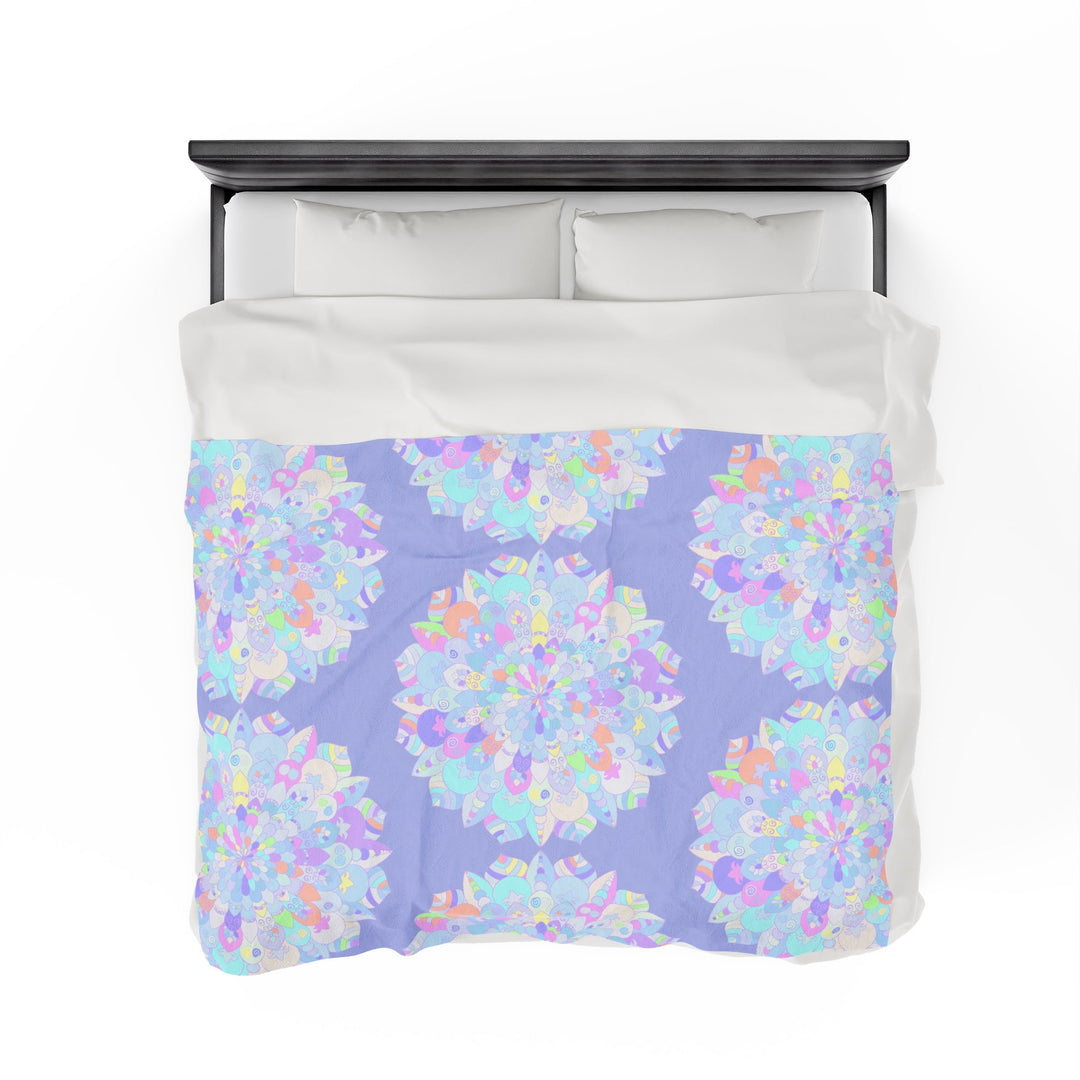 Plush Blanket - Lavender Mandala Design All Over Prints - Blululi