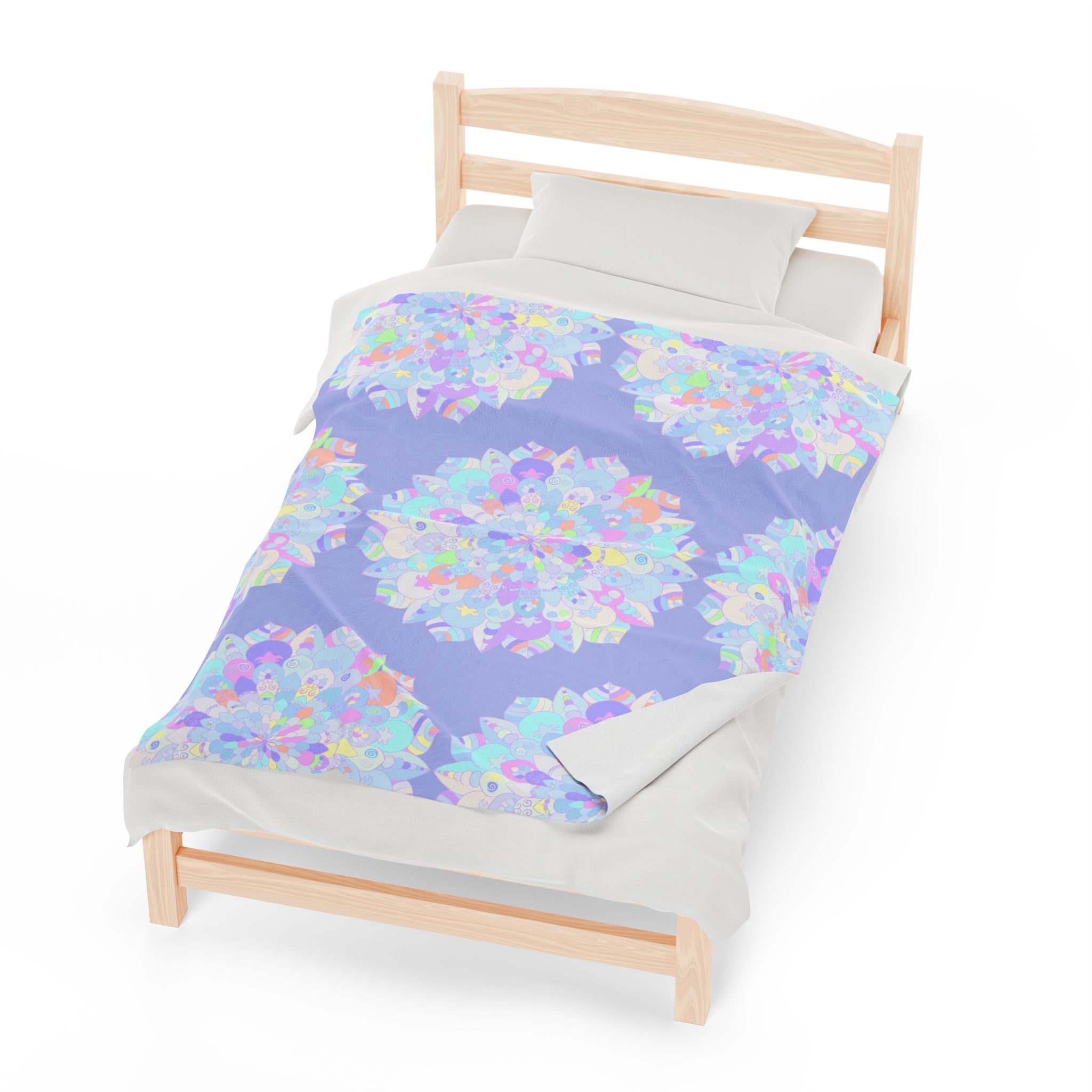 Plush Blanket - Lavender Mandala Design All Over Prints - Blululi