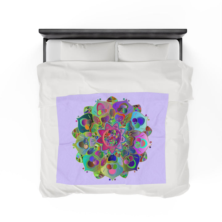 Plush Blanket - Lavender Mandala Design All Over Prints - Blululi