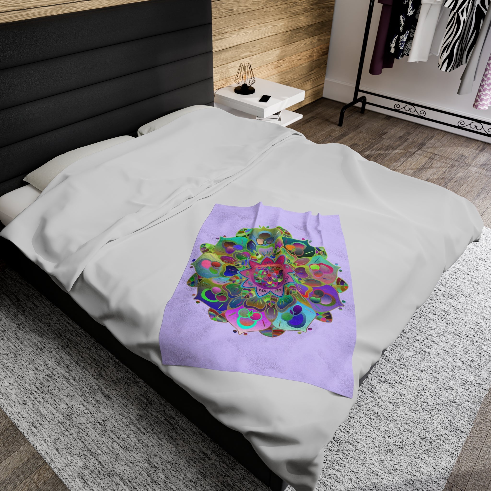 Plush Blanket - Lavender Mandala Design All Over Prints - Blululi