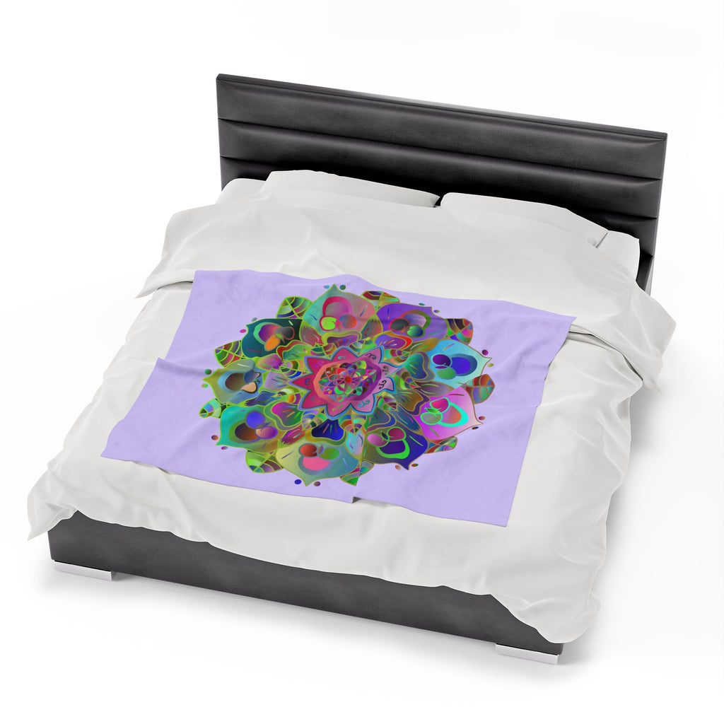 Plush Blanket - Lavender Mandala Design All Over Prints - Blululi