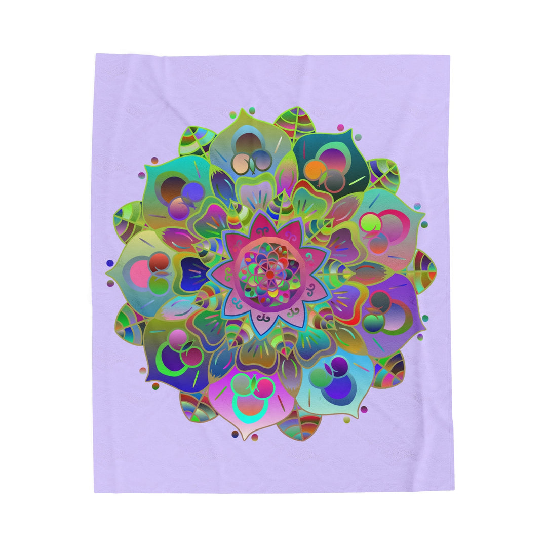 Plush Blanket - Lavender Mandala Design All Over Prints - Blululi