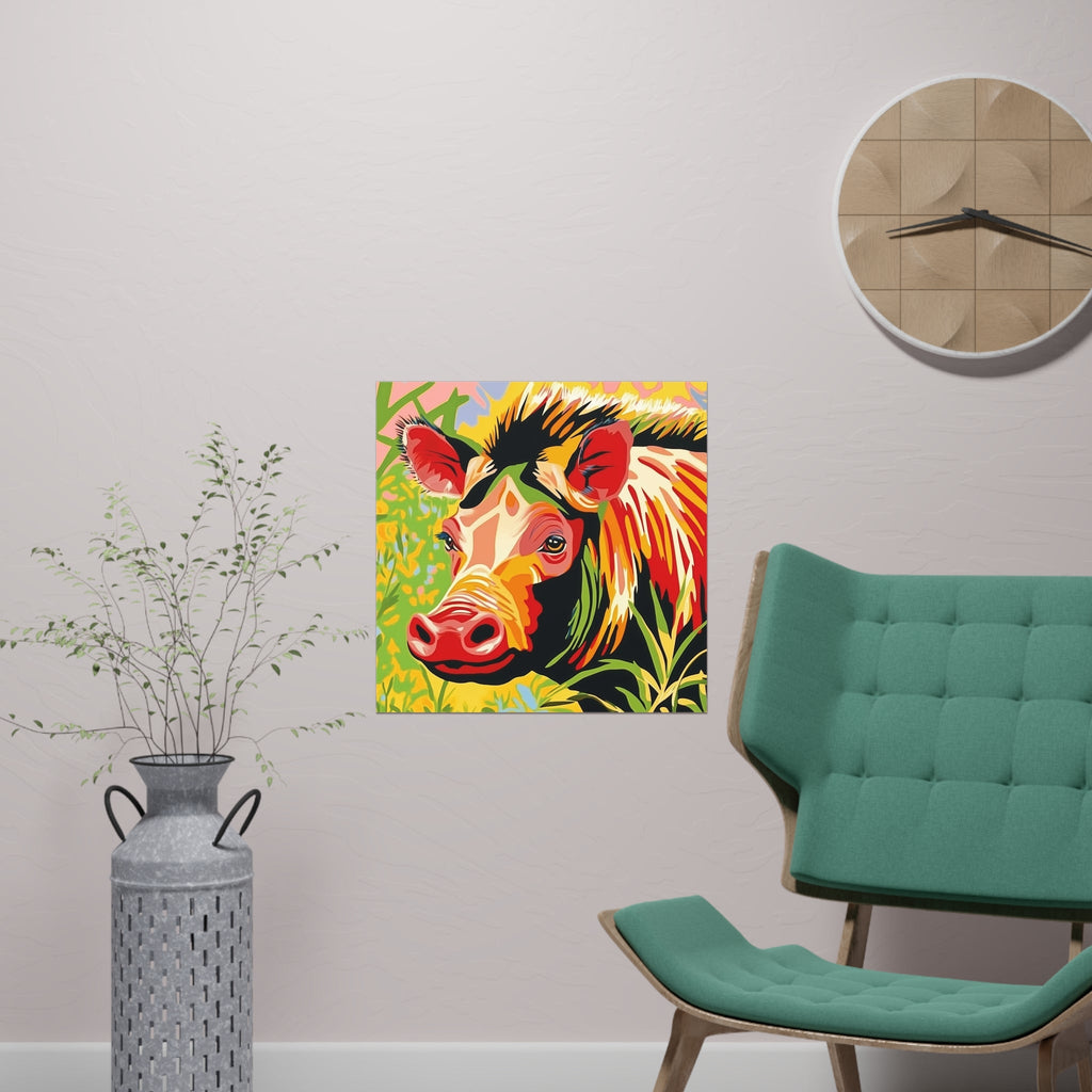 Pop Art Warthog Poster - Colorful Animal Savana Poster - Blululi