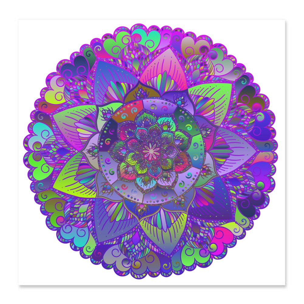 Poster 60x60 Colorful Mandala Art Poster - 60cm x 60cm Poster 60x60 - Blululi