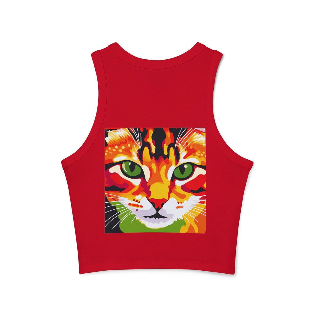 Psychedelic Cat Tank Top - Vibrant Animal Art Tank Top - Blululi