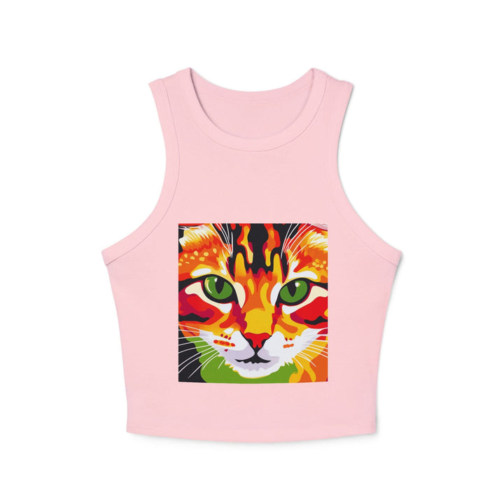 Psychedelic Cat Tank Top - Vibrant Animal Art Tank Top - Blululi