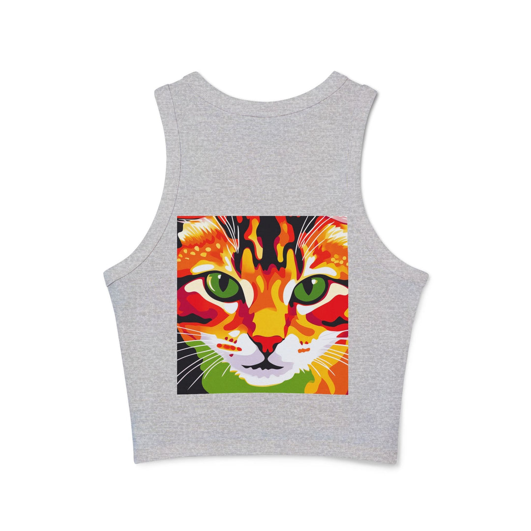 Psychedelic Cat Tank Top - Vibrant Animal Art Tank Top - Blululi