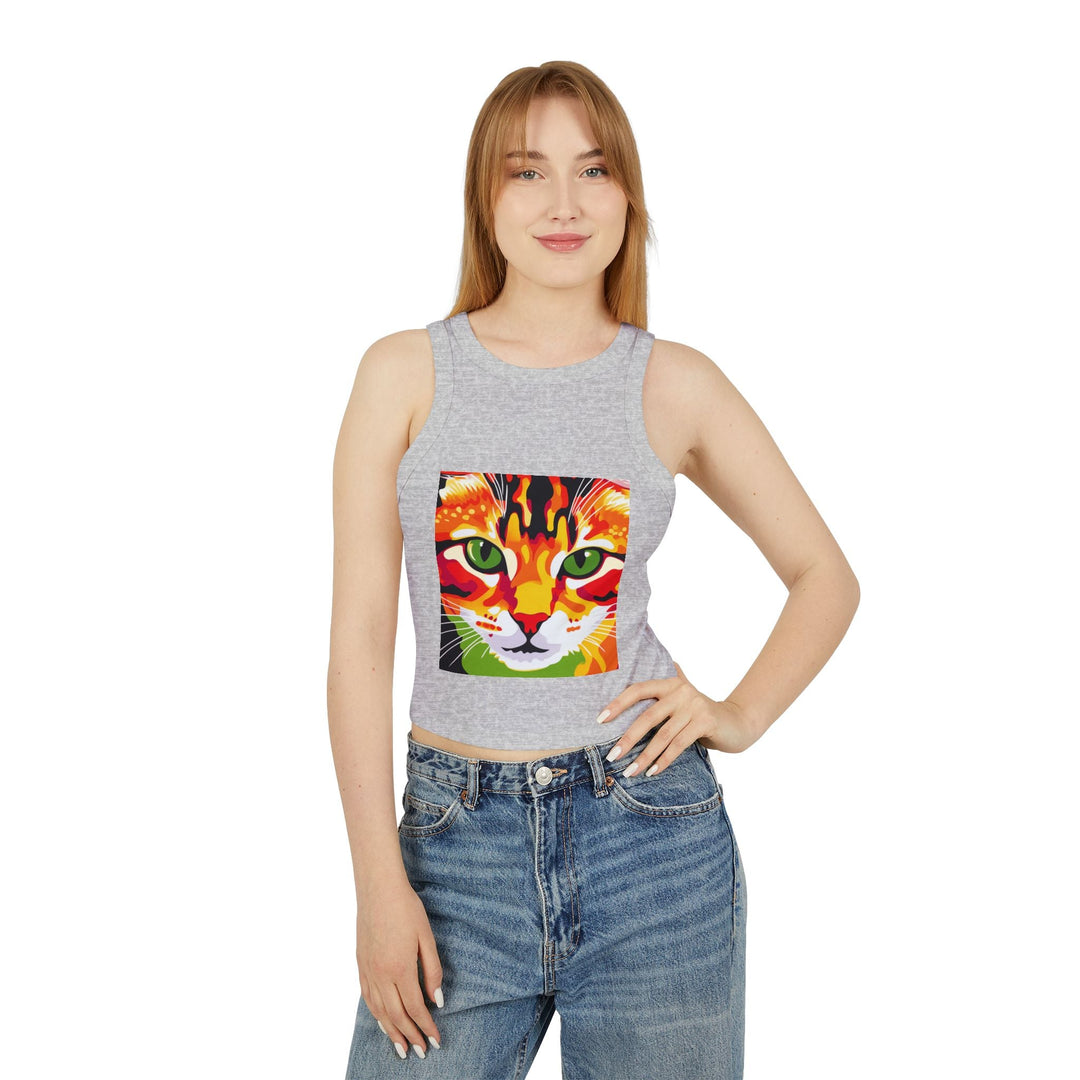 Psychedelic Cat Tank Top - Vibrant Animal Art Tank Top - Blululi