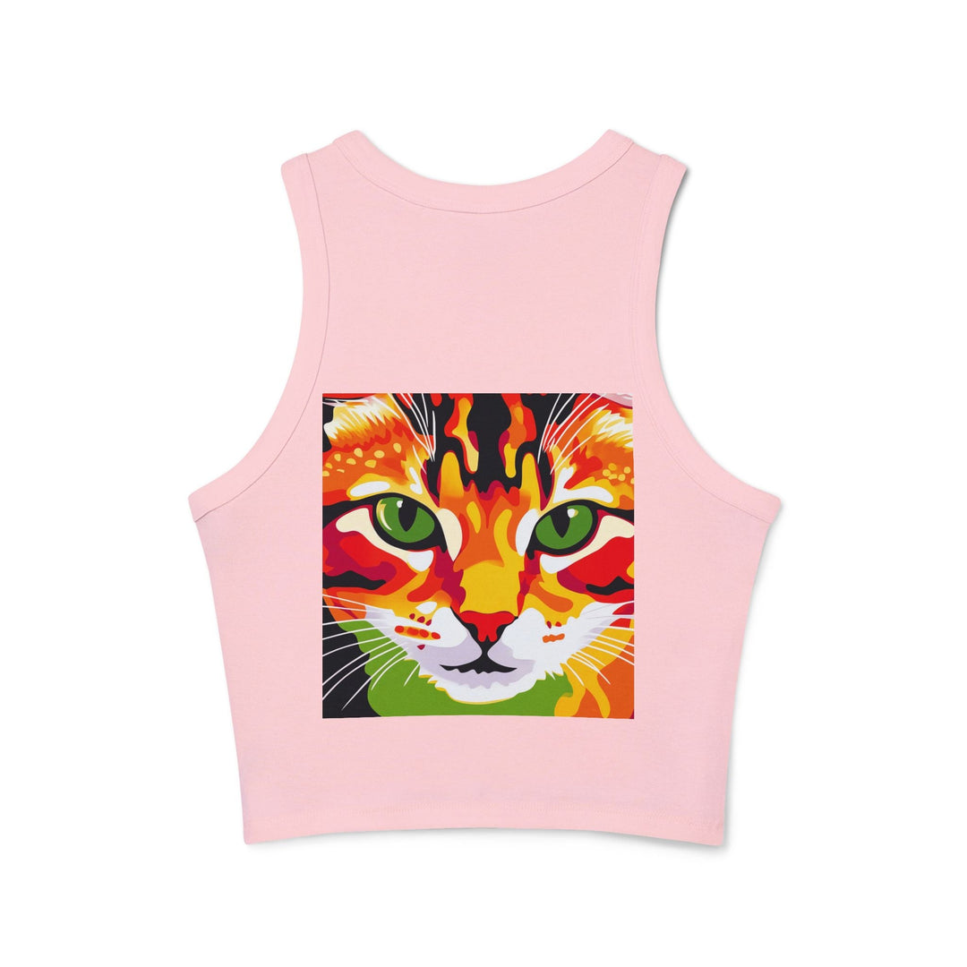 Psychedelic Cat Tank Top - Vibrant Animal Art Tank Top - Blululi