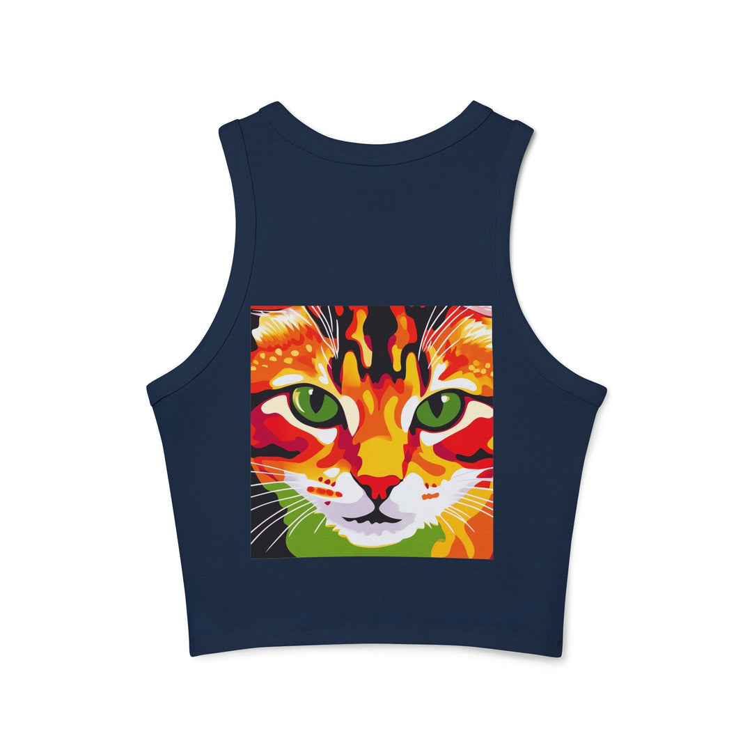 Psychedelic Cat Tank Top - Vibrant Animal Art Tank Top - Blululi