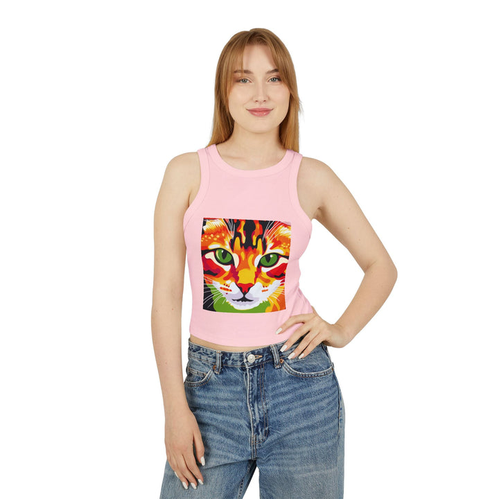 Psychedelic Cat Tank Top - Vibrant Animal Art Tank Top - Blululi