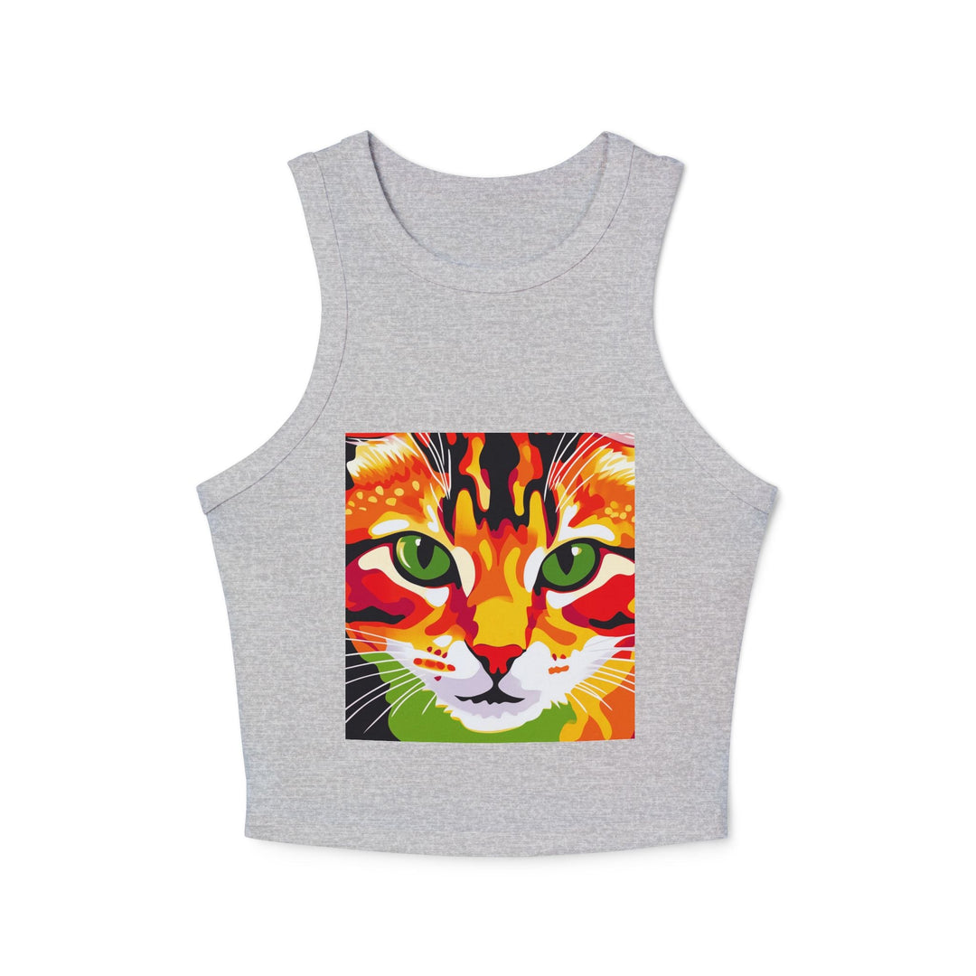 Psychedelic Cat Tank Top - Vibrant Animal Art Tank Top - Blululi