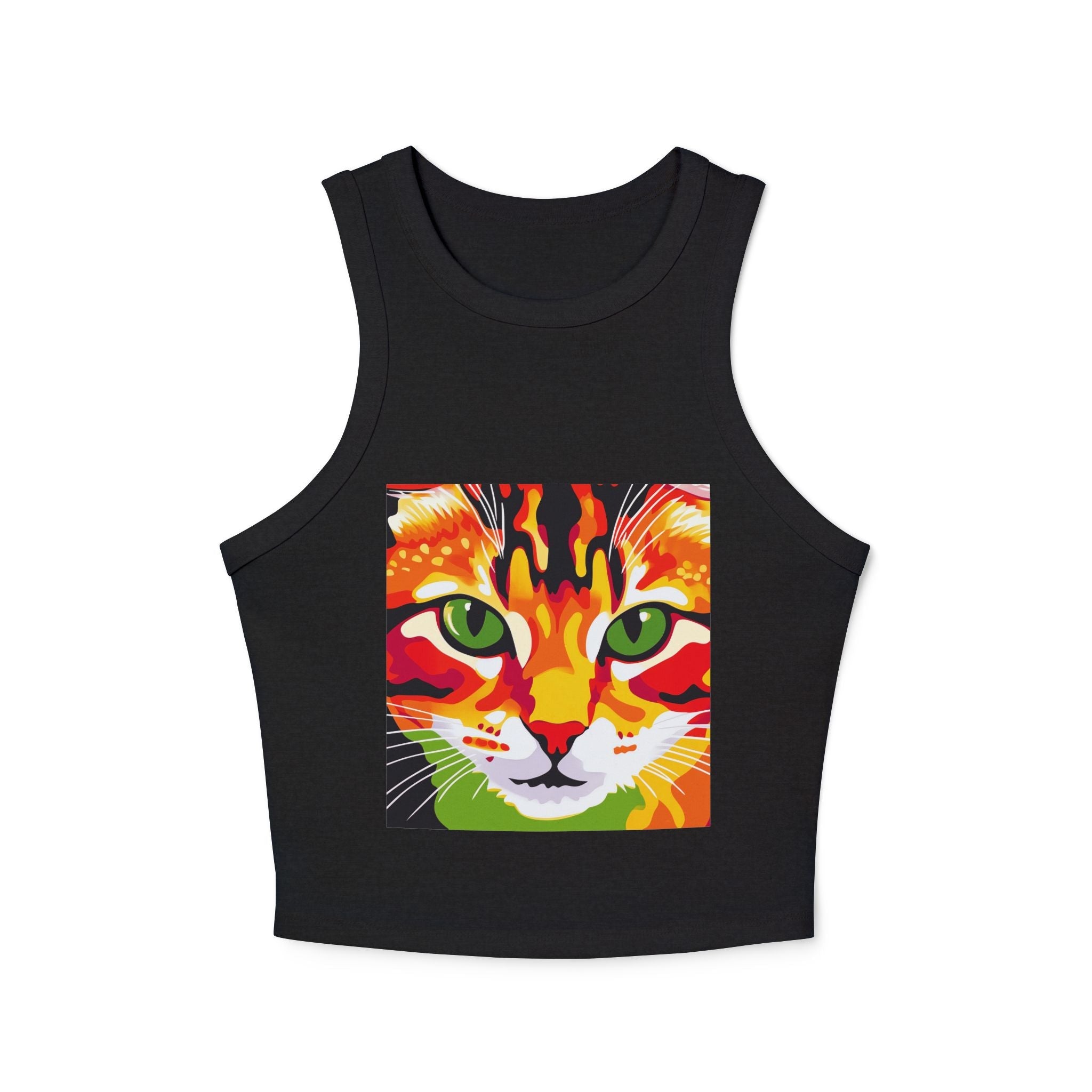 Psychedelic Cat Tank Top - Vibrant Animal Art Tank Top - Blululi