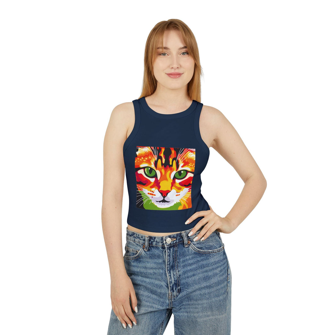 Psychedelic Cat Tank Top - Vibrant Animal Art Tank Top - Blululi