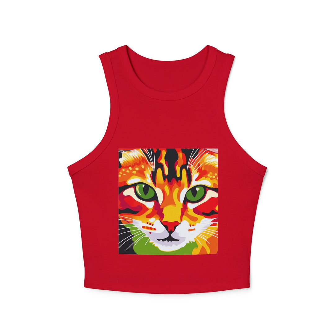 Psychedelic Cat Tank Top - Vibrant Animal Art Tank Top - Blululi