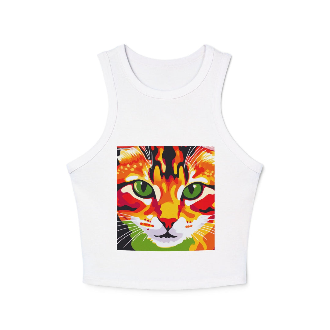 Psychedelic Cat Tank Top - Vibrant Animal Art Tank Top - Blululi