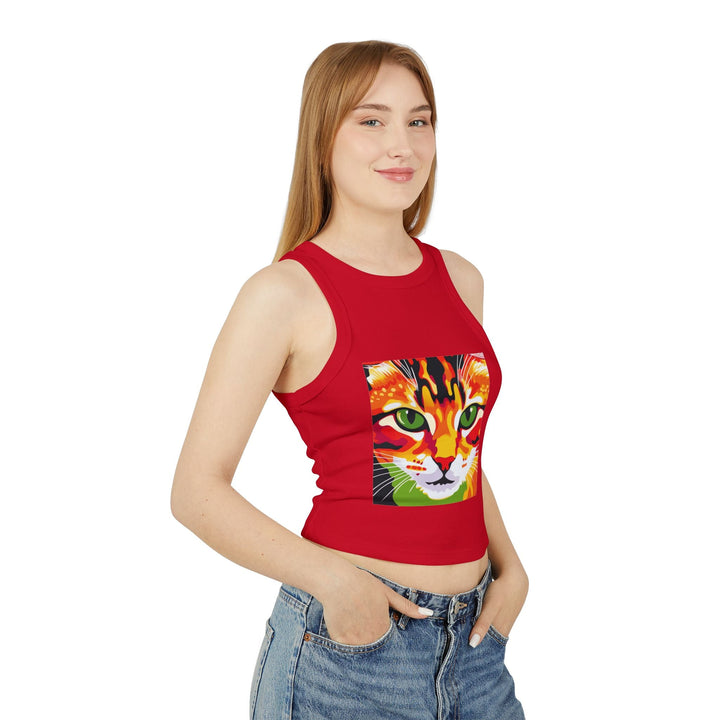 Psychedelic Cat Tank Top - Vibrant Animal Art Tank Top - Blululi