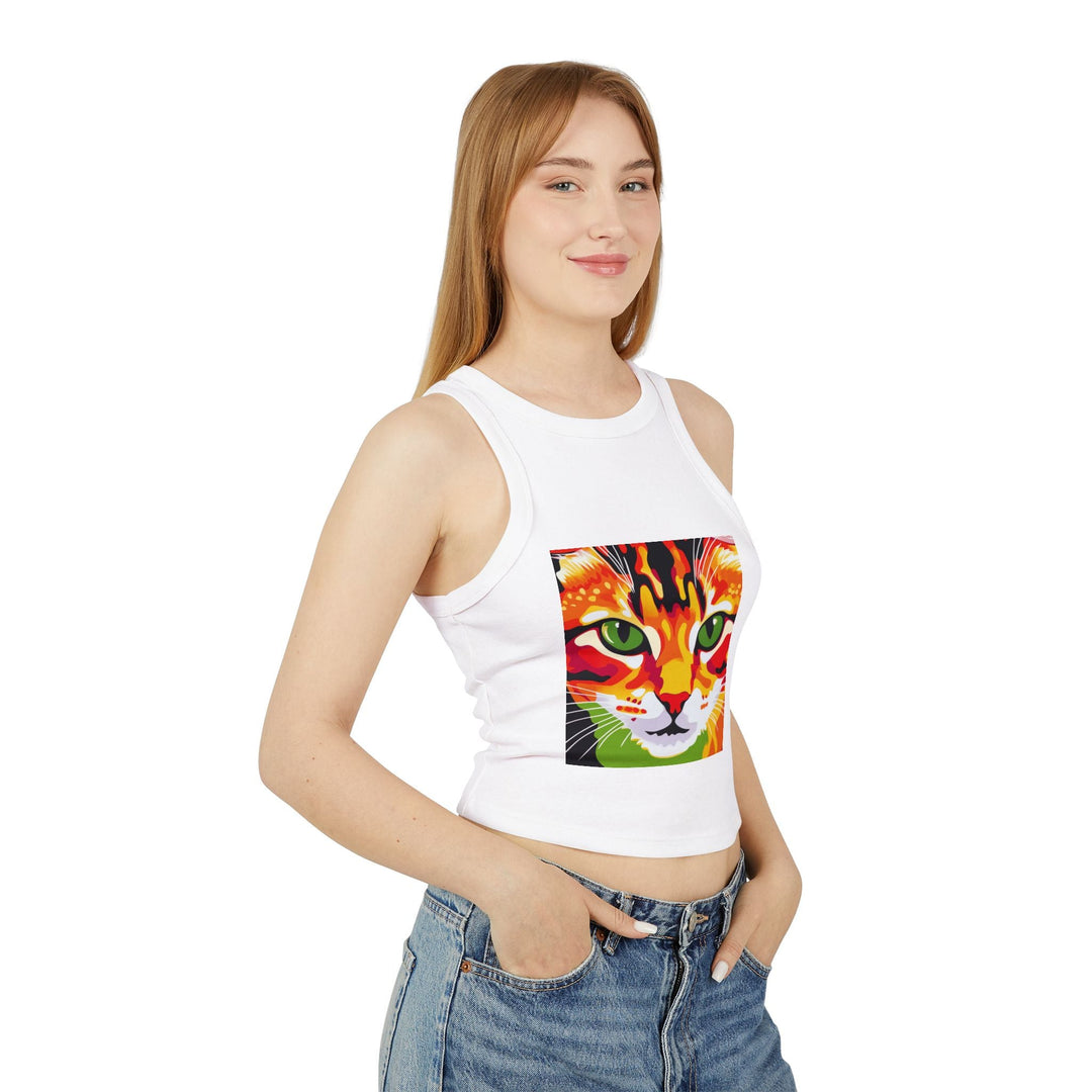 Psychedelic Cat Tank Top - Vibrant Animal Art Tank Top - Blululi