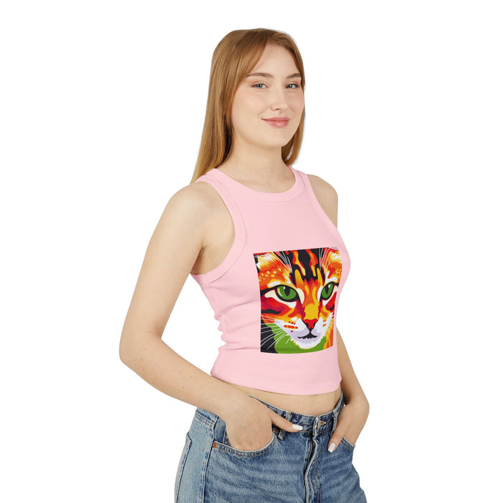 Psychedelic Cat Tank Top - Vibrant Animal Art Tank Top - Blululi