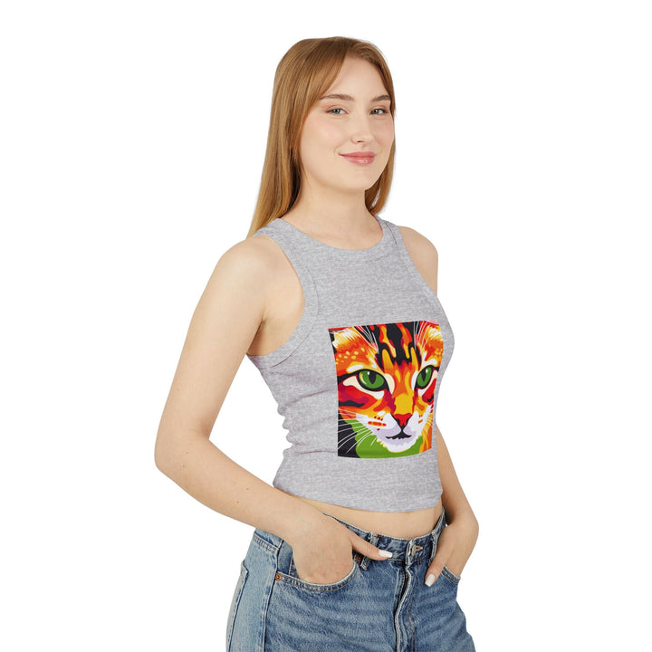 Psychedelic Cat Tank Top - Vibrant Animal Art Tank Top - Blululi