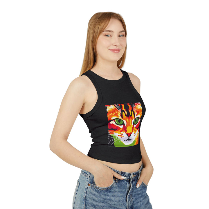 Psychedelic Cat Tank Top - Vibrant Animal Art Tank Top - Blululi