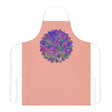 Psychedelic Mandala Apron - Apricot - Hand Drawn Art All Over Prints - Blululi