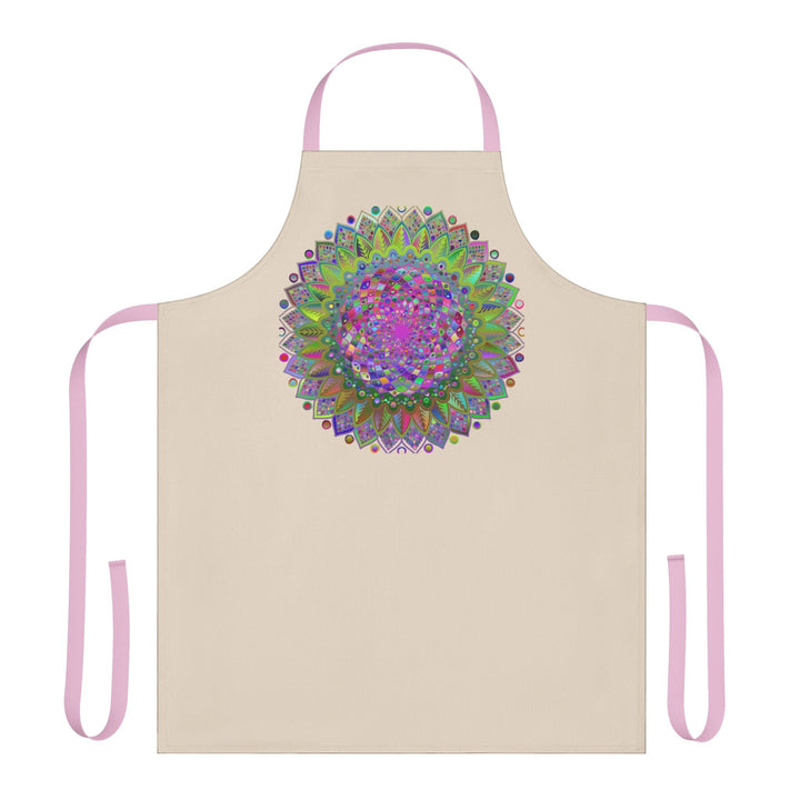 Psychedelic Mandala Apron - Beige All Over Prints - Blululi