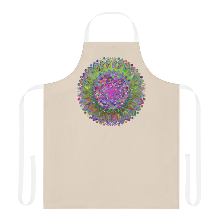 Psychedelic Mandala Apron - Beige All Over Prints - Blululi