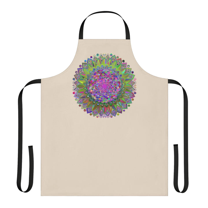 Psychedelic Mandala Apron - Beige All Over Prints - Blululi