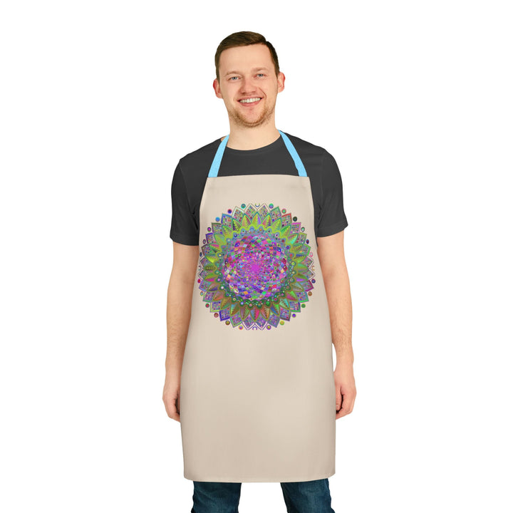 Psychedelic Mandala Apron - Beige All Over Prints - Blululi