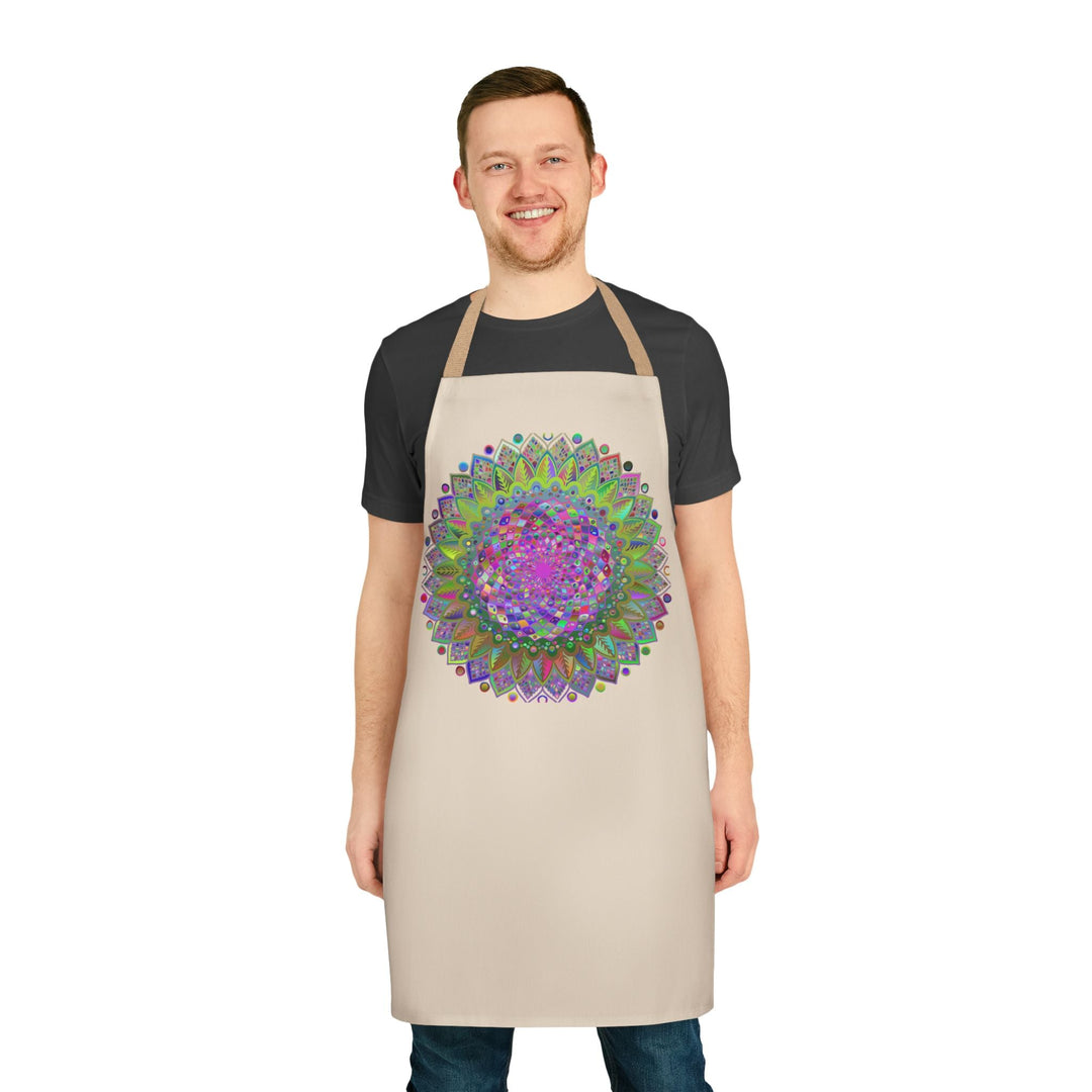 Psychedelic Mandala Apron - Beige All Over Prints - Blululi