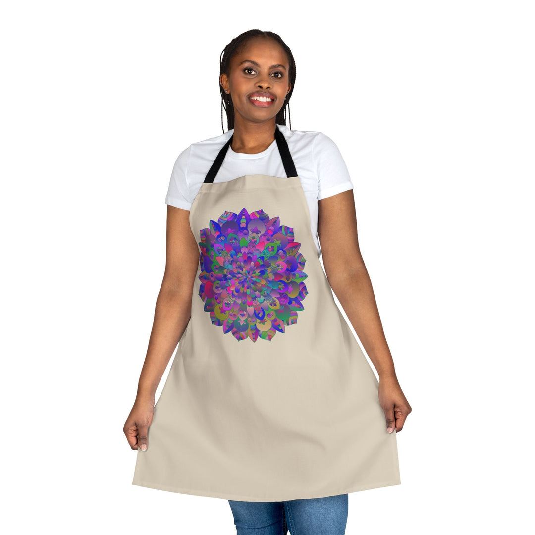 Psychedelic Mandala Apron - Hand Drawn Art All Over Prints - Blululi