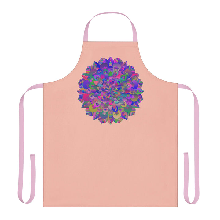 Psychedelic Mandala Apron - Peach All Over Prints - Blululi