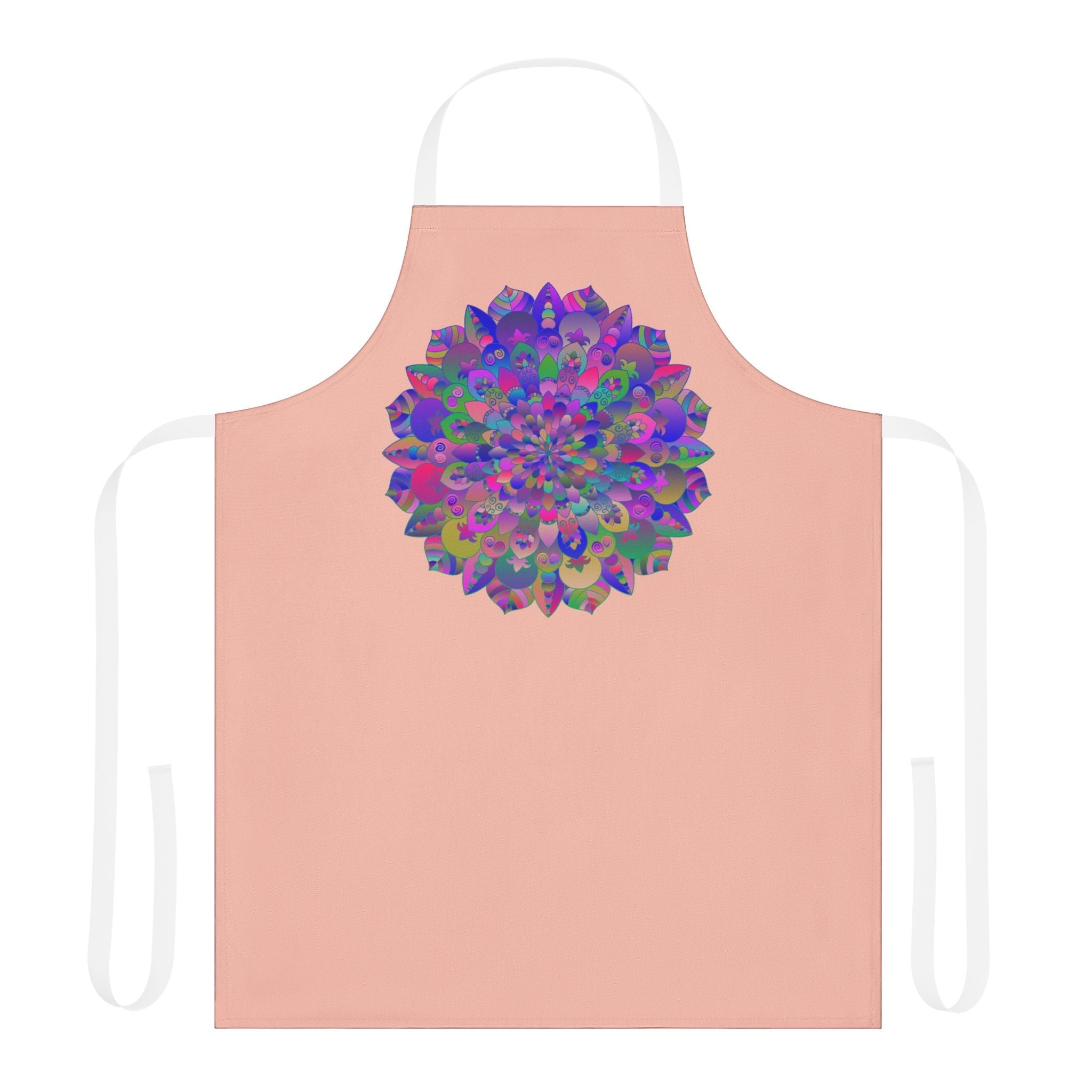 Psychedelic Mandala Apron - Peach All Over Prints - Blululi