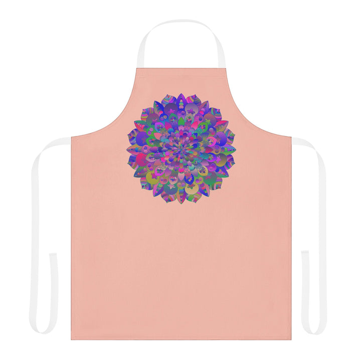 Psychedelic Mandala Apron - Peach All Over Prints - Blululi