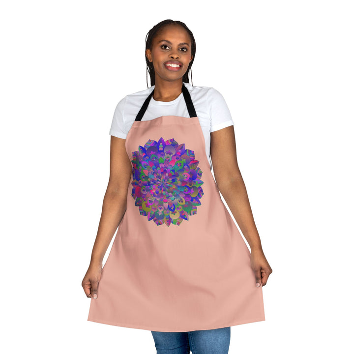 Psychedelic Mandala Apron - Peach All Over Prints - Blululi