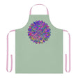 Psychedelic Mandala Apron - Sage Green All Over Prints - Blululi
