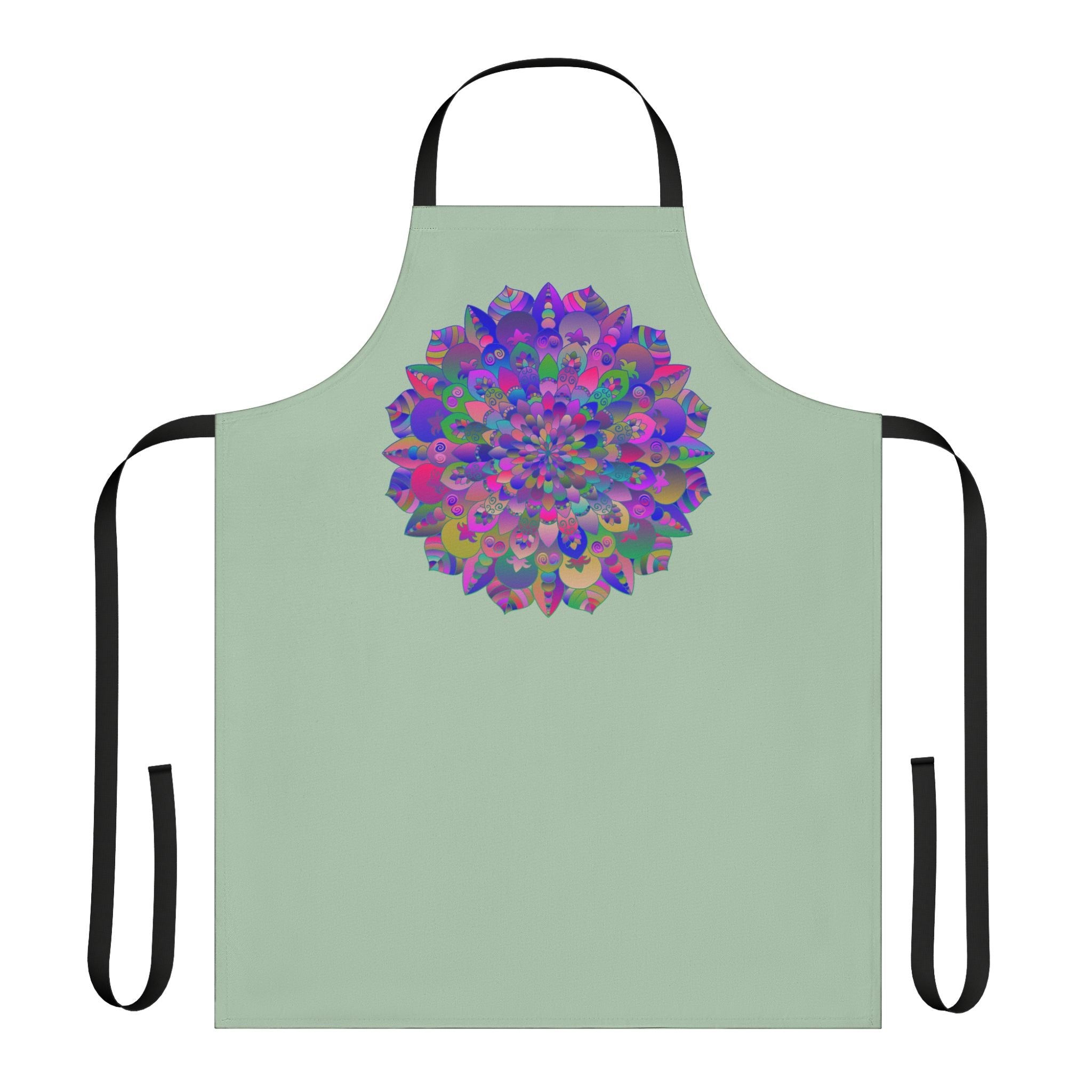 Psychedelic Mandala Apron - Sage Green All Over Prints - Blululi