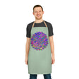Psychedelic Mandala Apron - Sage Green All Over Prints - Blululi